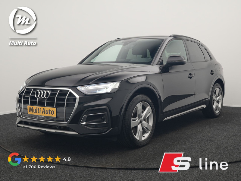 Audi Q5 50 TFSI e S Line FACELIFT PHEV 300pk Dealer O.H. | Luchtvering | Adaptive Cruise | Matrix Led | 360 Camera | Sportstoelen Verwarmd | Sfeerverlichting | Blis | Park Assist | Navigatie | DAB | Standkachel | Plug In Hybrid |