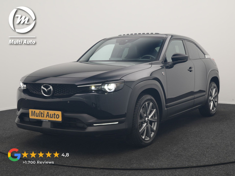 Mazda MX-30 e-SkyActiv R-EV 170 Makoto PHEV 170pk | Trekhaak Afn. | Panodak | Adaptive Cruise | Head Up | 360 Camera | Bose Audio | Lederen Sportstoelen Memory & Verwarmd | Keyless | Blis | Stuur Verwarmd | Navigatie | DAB | Plug In Hybrid |