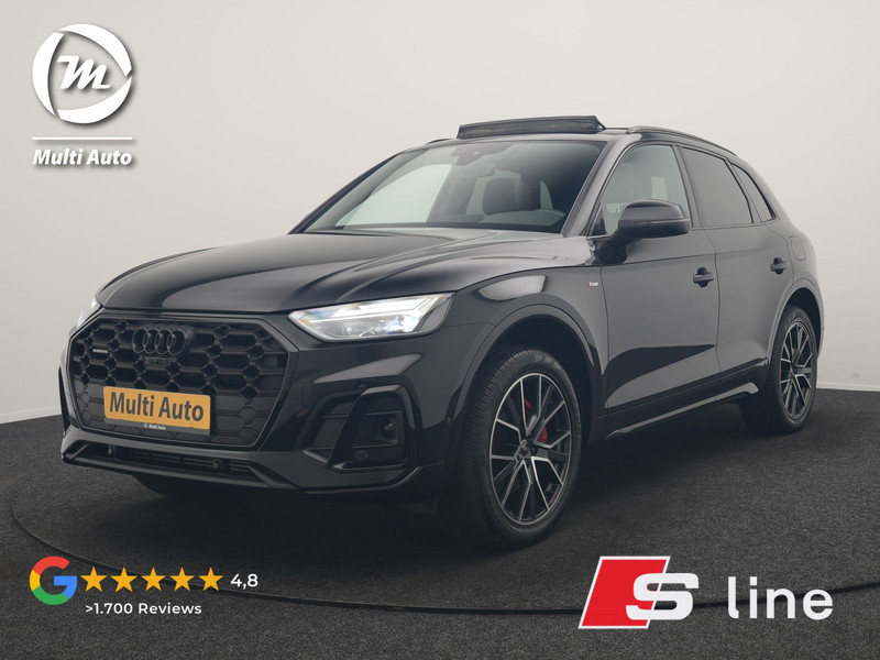 Audi Q5 55 TFSI e 2x S Line PHEV 367pk | Trekhaak Af Fabriek | Panodak | 360 Camera | Lederen Sportstoelen Memory & Verwarmd | Keyless | Blis | Apple Carplay | Cruise Control | Navigatie | DAB | Plug In Hybrid |