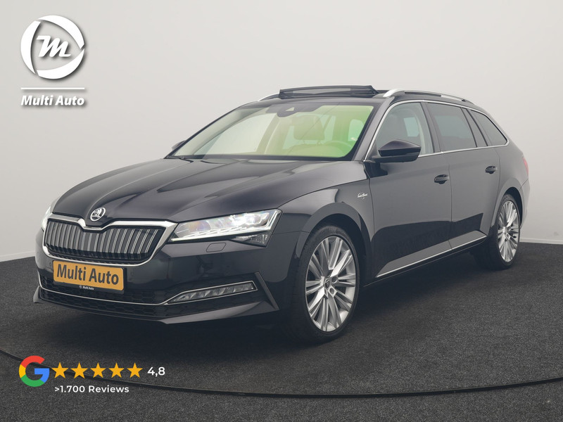 Škoda Superb Combi 1.4 TSI iV Laurin & Klement PHEV 218pk Dealer O.H. | Trekhaak Af Fabriek | Panodak | Adaptive Cruise | 360 Camera | Lederen Comfortstoelen Memory & Ventilatie | Canton Audio | Crystal LED | Stoelen & Stuur Verwarmd | Apple Carplay | Blis | DAB | Navigatie | 19"L.M | Plug In Hybrid |