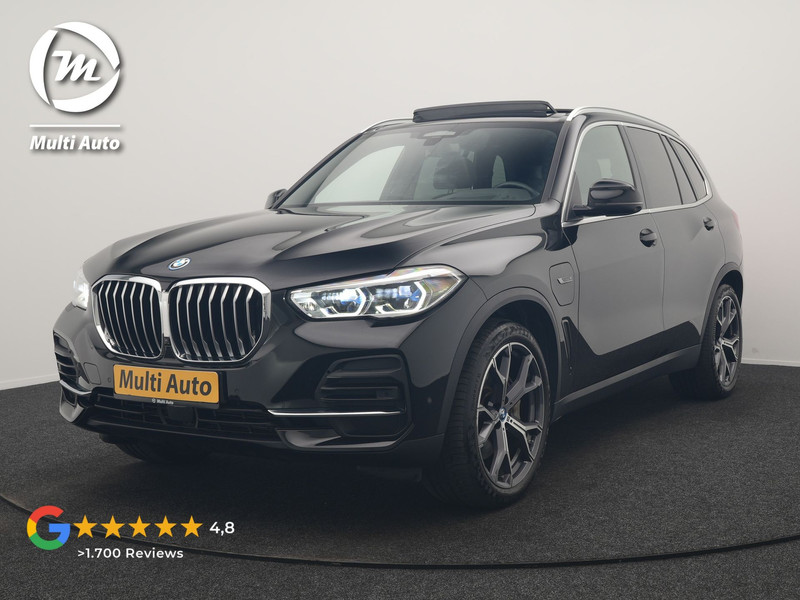 BMW X5 xDrive45e High Executive PHEV 395pk Dealer O.H. | Active Steering | Trekhaak Af Fabriek | Panodak | Luchtvering | Head Up | Adaptive Cruise | 360 Camera | Laser LED | Nappa Lederen Comfortstoelen Memory & Verwarmd | Adaptief Onderstel | Keyless | Sfeerverlichting | Apple Carplay | 21"L.M | Plug In Hybrid |
