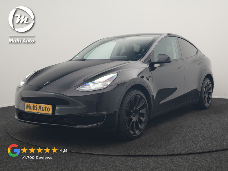 Tesla Model Y Long Range AWD 75 kWh 441pk | Full Self-Driving Capability | Panodak | Adaptive Cruise | 360 Camera | Lederen Sportstoelen Memory & Verwarmd | Navigatie |