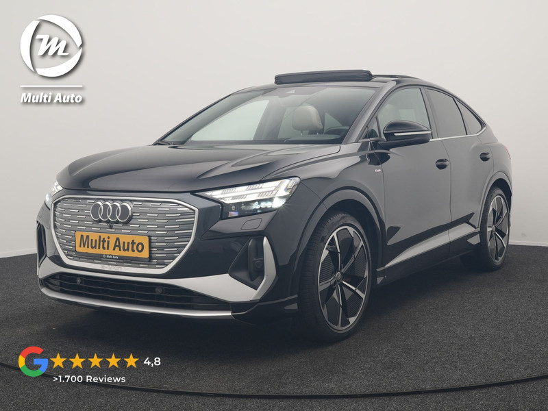 Audi Q4 Sportback E-Tron 35 S Line 55 kWh 170pk Dealer O.H. | Panodak | Adaptive Cruise | Camera | Matrix LED | Lederen Comfortstoelen Verwarmd | Virtual Cockpit | Lane Assist | DAB | 21"L.M |