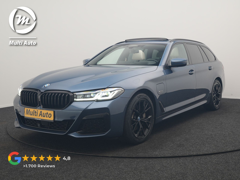 BMW 5-serie Touring 530e M Sport PHEV 293pk Dealer O.H. | Active Steering | Trekhaak Af Fabriek | Panodak | Head Up | Adaptive Cruise | Adaptief Onderstel | Camera | Laser LED | Lederen Comfortstoelen Memory & Verwarmd | Sfeerverlichting | Blis |  Plug In Hybrid |