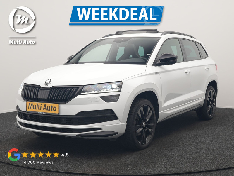 Škoda Karoq 1.5 TSI ACT Sportline DSG 150pk Dealer O.H | Panodak | Adaptive Cruise | Camera | RS Sportstoelen Verwarmd | Blis | Keyless | Apple Carplay | Black Optic | Virtual | Navigatie | DAB | 18"L.M |