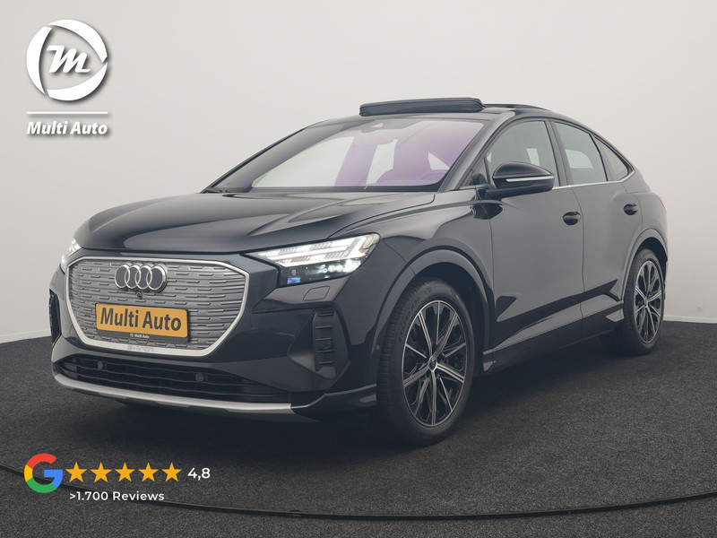 Audi Q4 Sportback E-Tron 40 S edition 77 kWh 204pk Dealer O.H. | Trekhaak Af Fabriek | Panodak | Adaptive Cruise | Head Up | 360 Camera | Matrix LED | Lederen Sportstoelen & Stuur Verwarmd | Keyless | Apple Carplay | Navigatie | DAB | 20"L.M |