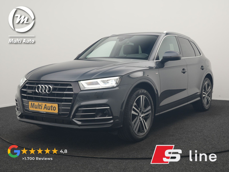 Audi Q5 55 TFSI e Quattro 2x S Line PHEV 367pk Dealer O.H. | SOH 84,8% | Trekhaak Af Fabriek | Luchtvering | Adaptive Cruise | 360 Camera | Head Up | Matrix LED | Alcantara Sportstoelen Memory & Verwarmd | Stuur Verwarmd | Keyless | BLIS | Apple Carp Plug In Hybrid |