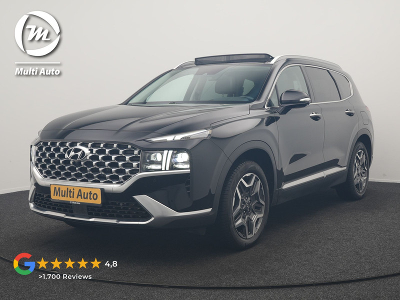Hyundai Santa Fe 1.6 T-GDI PHEV Premium Sky 7 Persoons 266pk Dealer O.H. | SOH 97,1% | Trekhaak Af Fabriek | Panodak | Adaptive Cruise | Head Up | 360 Camera | Lederen Sportstoelen Memory & Ventilatie | BLIS | Keyless | Stoelen & Stuur Vewarmd | Apple Carplay | Na