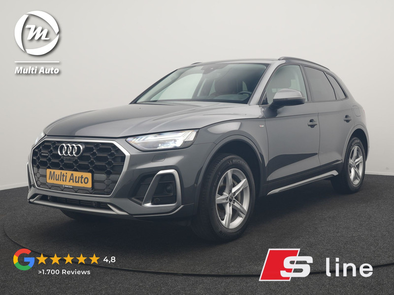 Audi Q5 55 TFSI e S Line PHEV 367pk Dealer O.H | Trekhaak Af Fabriek | Adaptive Cruise | 360 Camera | Bang & Olufsen | Matrix LED | Lederen Sportstoelen Memory & Verwarmd | Apple Carplay | Keyless | Stuurverwarming | Navigatie | Virtual |