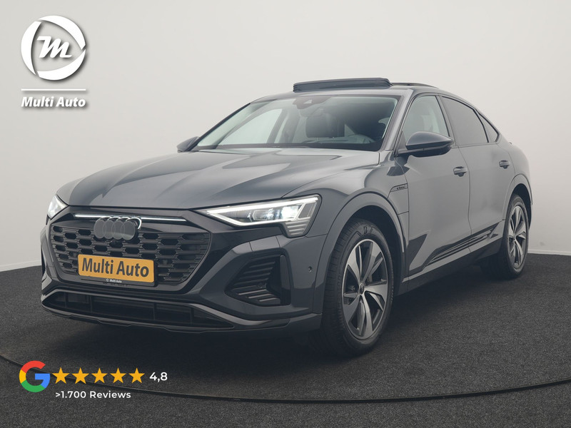 Audi Q8 Sportback e-tron 50 Quattro S Line 95 kWh 340pk Dealer O.H | Trekhaak Afn. | Panodak | Luchtvering | Head Up | 360 Camera | Alcantara Sportstoelen Verwarmd | Blis | Navigatie | DAB | Virtual | 20"L.M |