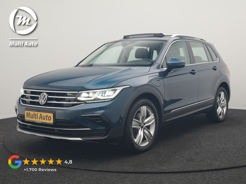 Volkswagen Tiguan 1.4 TSI eHybrid Elegance 245pk Dealer O.H | SOH 90% | Panodak | Adaptive Cruise | 360 Camera | Head Up | IQ Light | Alcantara Sportstoelen Massage & Verwarmd | BLIS | Keyless | Apple Carplay | Navigatie | Virtual | DAB | 19"L.M | Plug In Hybrid |