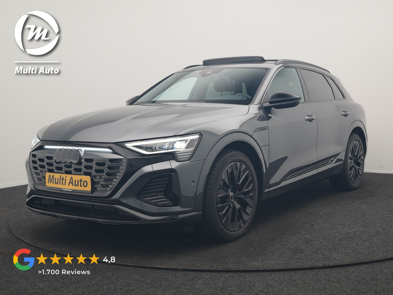 Audi Q8 e-tron 55 Quattro S Line 115 kWh 408pk Dealer O.H | Panodak | Luchtvering | Camera | Bang & Olufsen | Alcantara Sportstoelen Memory & Verwarmd | Sfeerverlichting | Cruise Control | DAB | Navigatie | Virtual | 21"L.M |