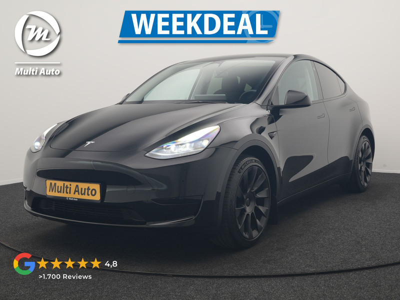 Tesla Model Y RWD 58 kWh 299pk Dealer O.H | Panodak | Full Self Driving Capability | Adaptive Cruise | 360 Camera | Lederen Sportstoelen Memory & Verwarmd | Keyless | BLIS | Navigatie | Virtual | DAB | Spotify | 20"L.M |